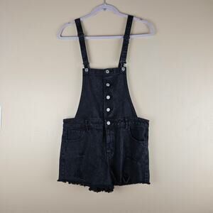 Pacsun Black Womens Black Overall Shorts Shortalls 28